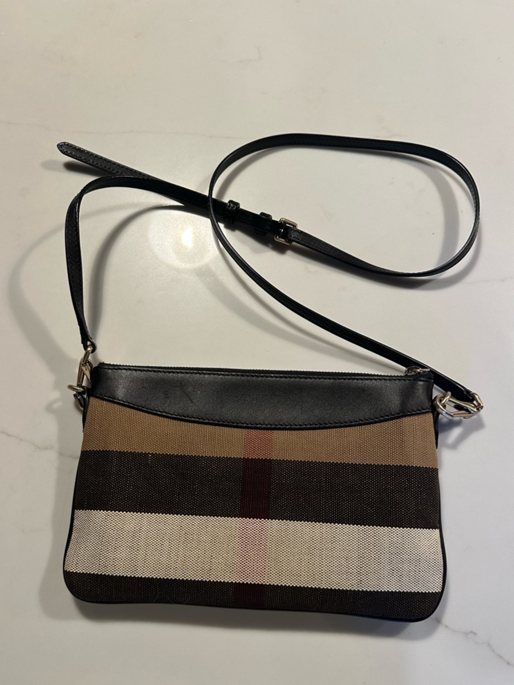 Burberry Canvas Check Peyton Crossbody - Picture 2 of 7